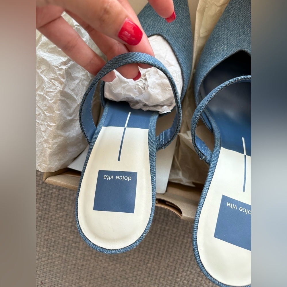 Dolce Vita Kanika Denim Pointed-Toe Heels Size 9 brand new - Picture 8 of 13